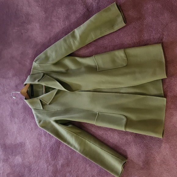 Dana Buchman Wool Cashmere Car Coat no lining S/M long sleeves Green - Picture 1 of 16